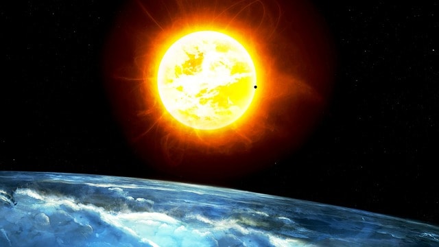 atmosfera solare vista dallo spazio