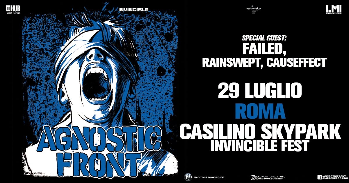 Gli Agnostic Front stasera all’Invincible Fest @ Casilino Sky Park di Roma